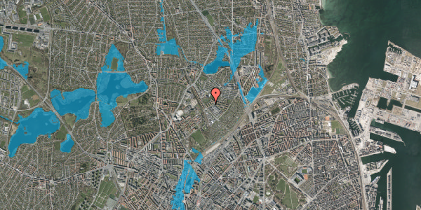 Oversvømmelsesrisiko fra vandløb på Gribskovvej 17, 2. th, 2100 København Ø
