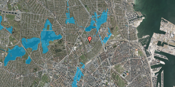 Oversvømmelsesrisiko fra vandløb på Gribskovvej 23, 1. tv, 2100 København Ø