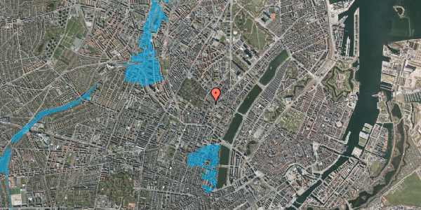 Oversvømmelsesrisiko fra vandløb på Griffenfeldsgade 11B, 3. th, 2200 København N