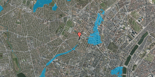 Oversvømmelsesrisiko fra vandløb på Grøndalsvænge Allé 8, 2400 København NV