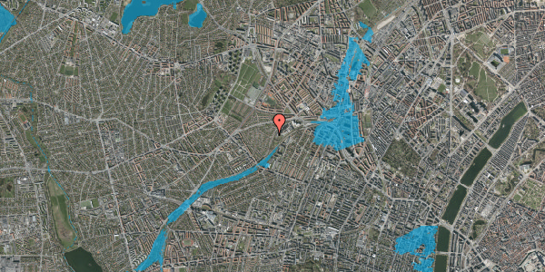 Oversvømmelsesrisiko fra vandløb på Grøndalsvænge Allé 24, 2400 København NV
