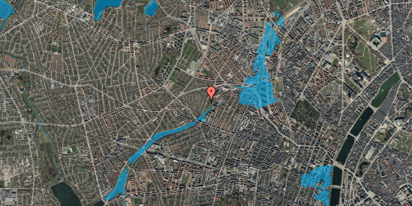 Oversvømmelsesrisiko fra vandløb på Grøndalsvænge Allé 38, 2400 København NV