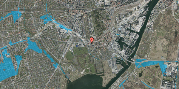 Oversvømmelsesrisiko fra vandløb på Grønrisvej 3, 1. tv, 2450 København SV
