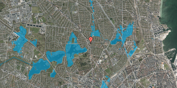 Oversvømmelsesrisiko fra vandløb på Guldstjernevej 2, kl. th, 2400 København NV