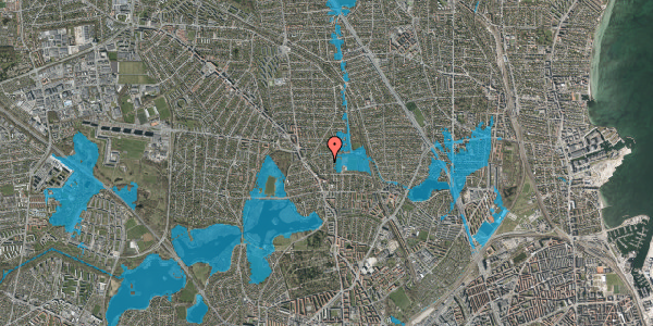 Oversvømmelsesrisiko fra vandløb på Gulkløvervej 14, 2400 København NV