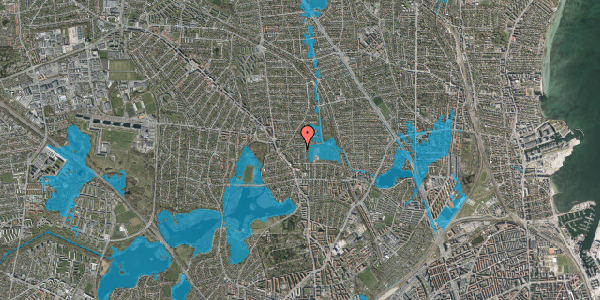 Oversvømmelsesrisiko fra vandløb på Gulkløvervej 18B, 2400 København NV