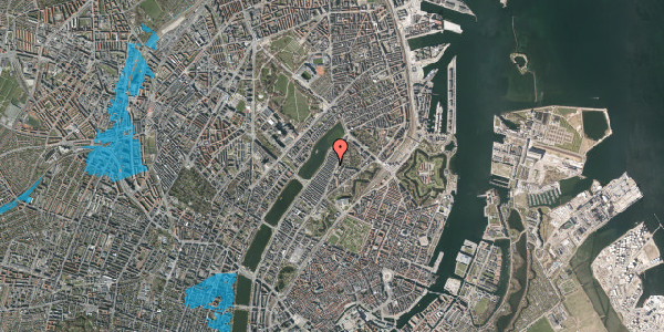 Oversvømmelsesrisiko fra vandløb på Hallinsgade 11, 2100 København Ø