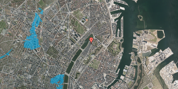 Oversvømmelsesrisiko fra vandløb på Hallinsgade 32, 2100 København Ø