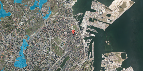 Oversvømmelsesrisiko fra vandløb på Halsskovgade 2, 2. 216, 2100 København Ø