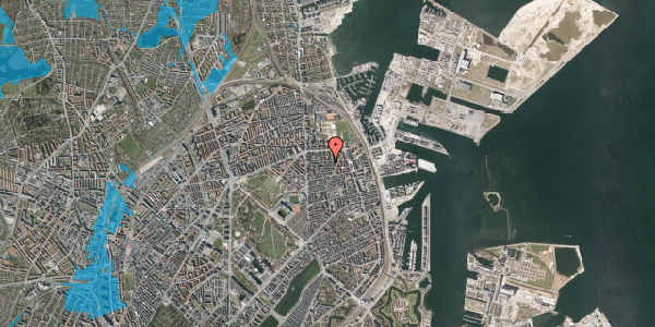Oversvømmelsesrisiko fra vandløb på Halsskovgade 4, 1. 109, 2100 København Ø