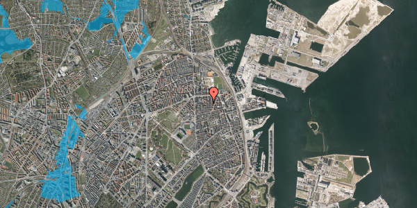 Oversvømmelsesrisiko fra vandløb på Halsskovgade 4, 4. 411, 2100 København Ø