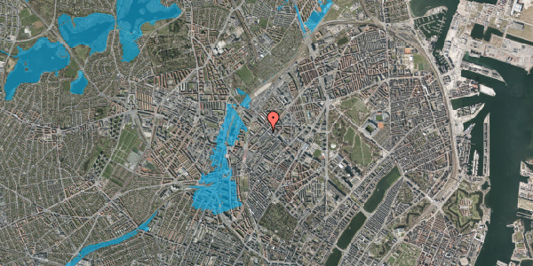 Oversvømmelsesrisiko fra vandløb på Hamletsgade 3, 2. tv, 2200 København N