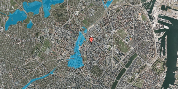 Oversvømmelsesrisiko fra vandløb på Hamletsgade 14B, st. tv, 2200 København N