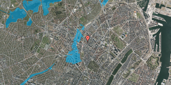 Oversvømmelsesrisiko fra vandløb på Hamletsgade 19, 2. th, 2200 København N