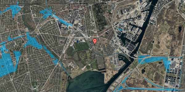 Oversvømmelsesrisiko fra vandløb på Hammelstrupvej 36, st. th, 2450 København SV