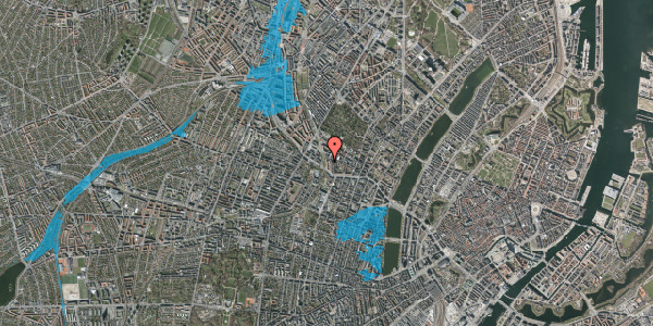 Oversvømmelsesrisiko fra vandløb på Hans Egedes Gade 19, 4. tv, 2200 København N