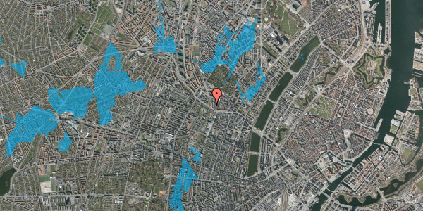 Oversvømmelsesrisiko fra vandløb på Hans Egedes Gade 23, 4. tv, 2200 København N
