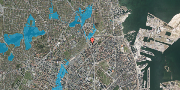 Oversvømmelsesrisiko fra vandløb på Hans Knudsens Plads 1, 2. 724, 2100 København Ø