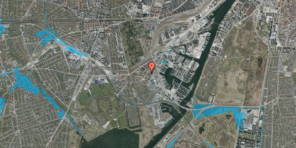 Oversvømmelsesrisiko fra vandløb på Harald Jensens Gade 3, st. th, 2450 København SV