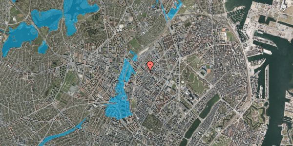 Oversvømmelsesrisiko fra vandløb på Haraldsgade 1, 3. th, 2200 København N