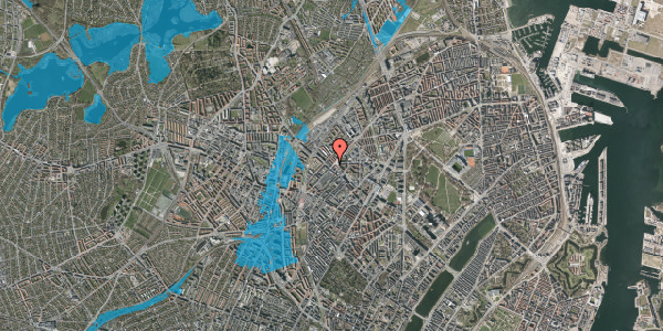 Oversvømmelsesrisiko fra vandløb på Haraldsgade 3, 1. th, 2200 København N
