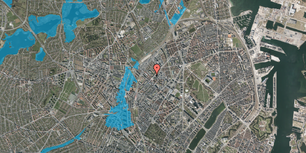 Oversvømmelsesrisiko fra vandløb på Haraldsgade 15, 1. tv, 2200 København N