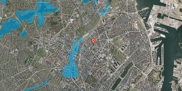 Oversvømmelsesrisiko fra vandløb på Haraldsgade 21, 4. tv, 2200 København N