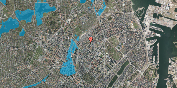 Oversvømmelsesrisiko fra vandløb på Haraldsgade 23, 1. tv, 2200 København N
