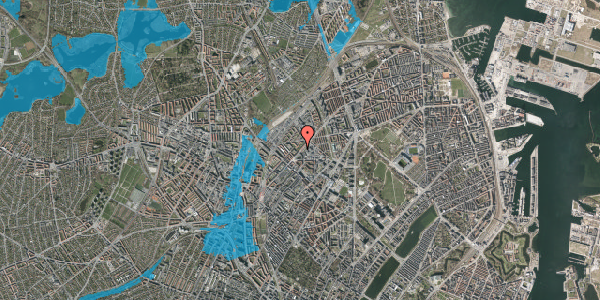 Oversvømmelsesrisiko fra vandløb på Haraldsgade 25, 1. tv, 2200 København N
