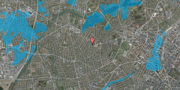 Oversvømmelsesrisiko fra vandløb på Havdrupvej 17, st. th, 2700 Brønshøj