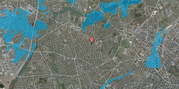 Oversvømmelsesrisiko fra vandløb på Havdrupvej 34, 2700 Brønshøj