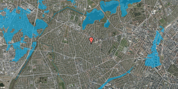 Oversvømmelsesrisiko fra vandløb på Havdrupvej 36B, 2. tv, 2700 Brønshøj