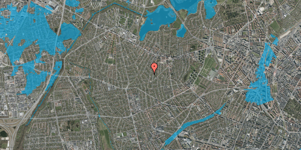 Oversvømmelsesrisiko fra vandløb på Havdrupvej 61, st. 1, 2700 Brønshøj