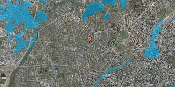 Oversvømmelsesrisiko fra vandløb på Havdrupvej 64B, 2700 Brønshøj