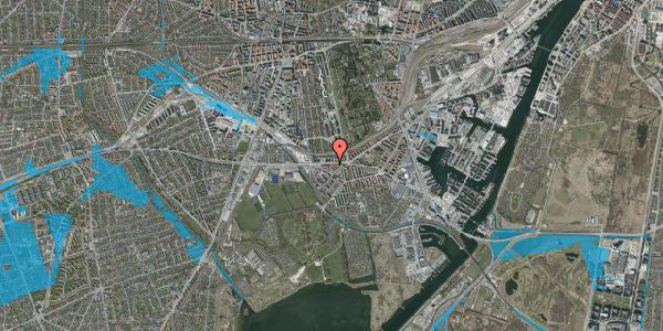 Oversvømmelsesrisiko fra vandløb på Haydnsvej 9, st. th, 2450 København SV