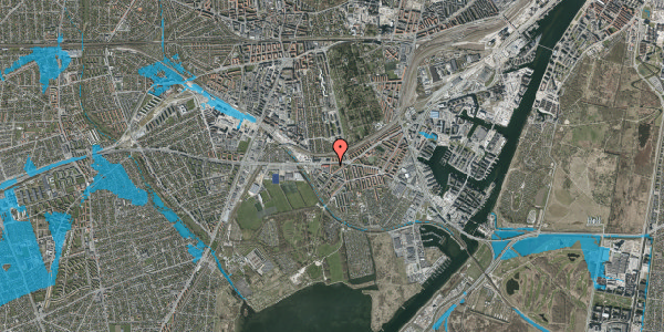 Oversvømmelsesrisiko fra vandløb på Haydnsvej 11, st. th, 2450 København SV