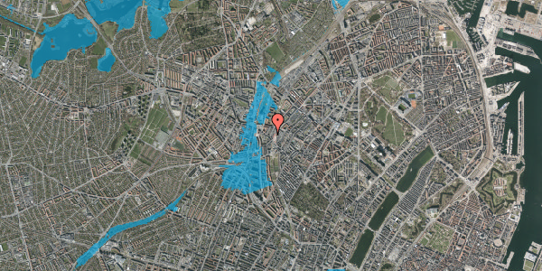 Oversvømmelsesrisiko fra vandløb på Heimdalsgade 6A, 3. th, 2200 København N
