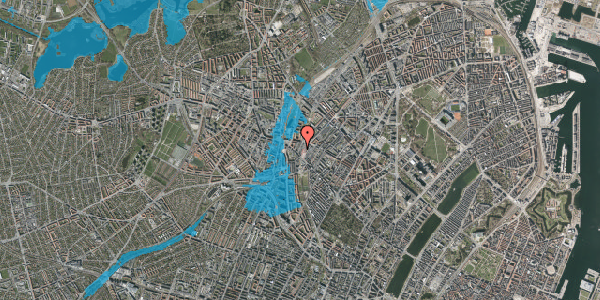 Oversvømmelsesrisiko fra vandløb på Heimdalsgade 8, 3. th, 2200 København N