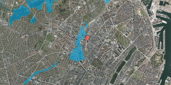 Oversvømmelsesrisiko fra vandløb på Heimdalsgade 10, 3. tv, 2200 København N