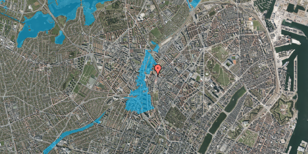 Oversvømmelsesrisiko fra vandløb på Heimdalsgade 15, 4. tv, 2200 København N