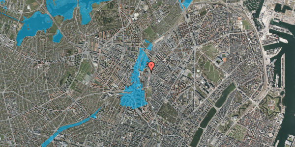 Oversvømmelsesrisiko fra vandløb på Heimdalsgade 17, 1. tv, 2200 København N