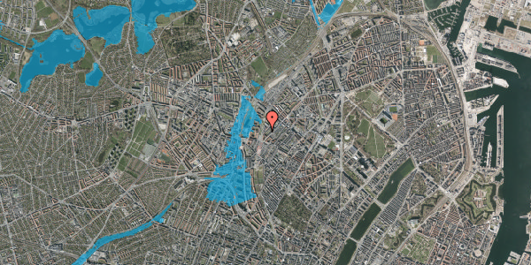 Oversvømmelsesrisiko fra vandløb på Heimdalsgade 28A, 3. th, 2200 København N
