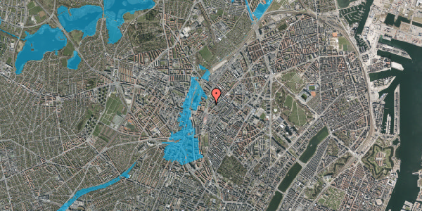 Oversvømmelsesrisiko fra vandløb på Heimdalsgade 28B, 1. th, 2200 København N