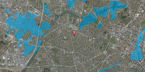 Oversvømmelsesrisiko fra vandløb på Hellestedvej 3A, 2700 Brønshøj