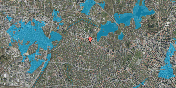 Oversvømmelsesrisiko fra vandløb på Hellestedvej 32, 2700 Brønshøj