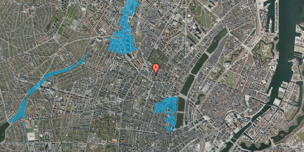 Oversvømmelsesrisiko fra vandløb på Henrik Rungs Gade 7, 2. th, 2200 København N