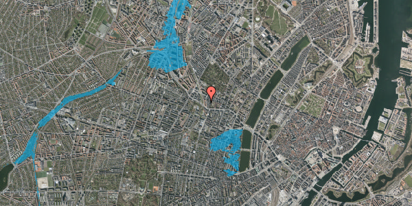 Oversvømmelsesrisiko fra vandløb på Henrik Rungs Gade 12, 3. tv, 2200 København N