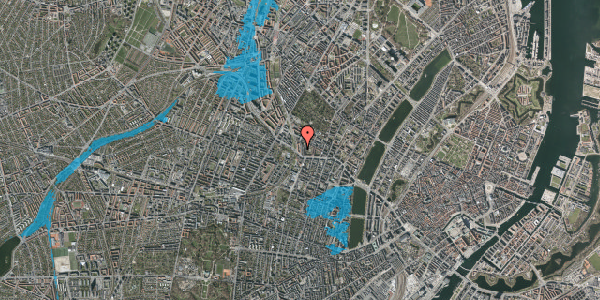 Oversvømmelsesrisiko fra vandløb på Henrik Rungs Gade 16, 2. th, 2200 København N