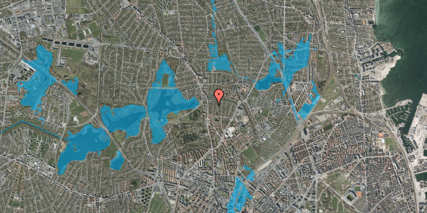 Oversvømmelsesrisiko fra vandløb på Henriksvej 14, 2400 København NV