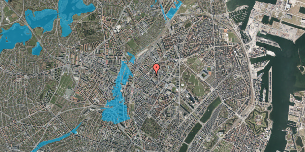 Oversvømmelsesrisiko fra vandløb på Hermodsgade 13, st. tv, 2200 København N
